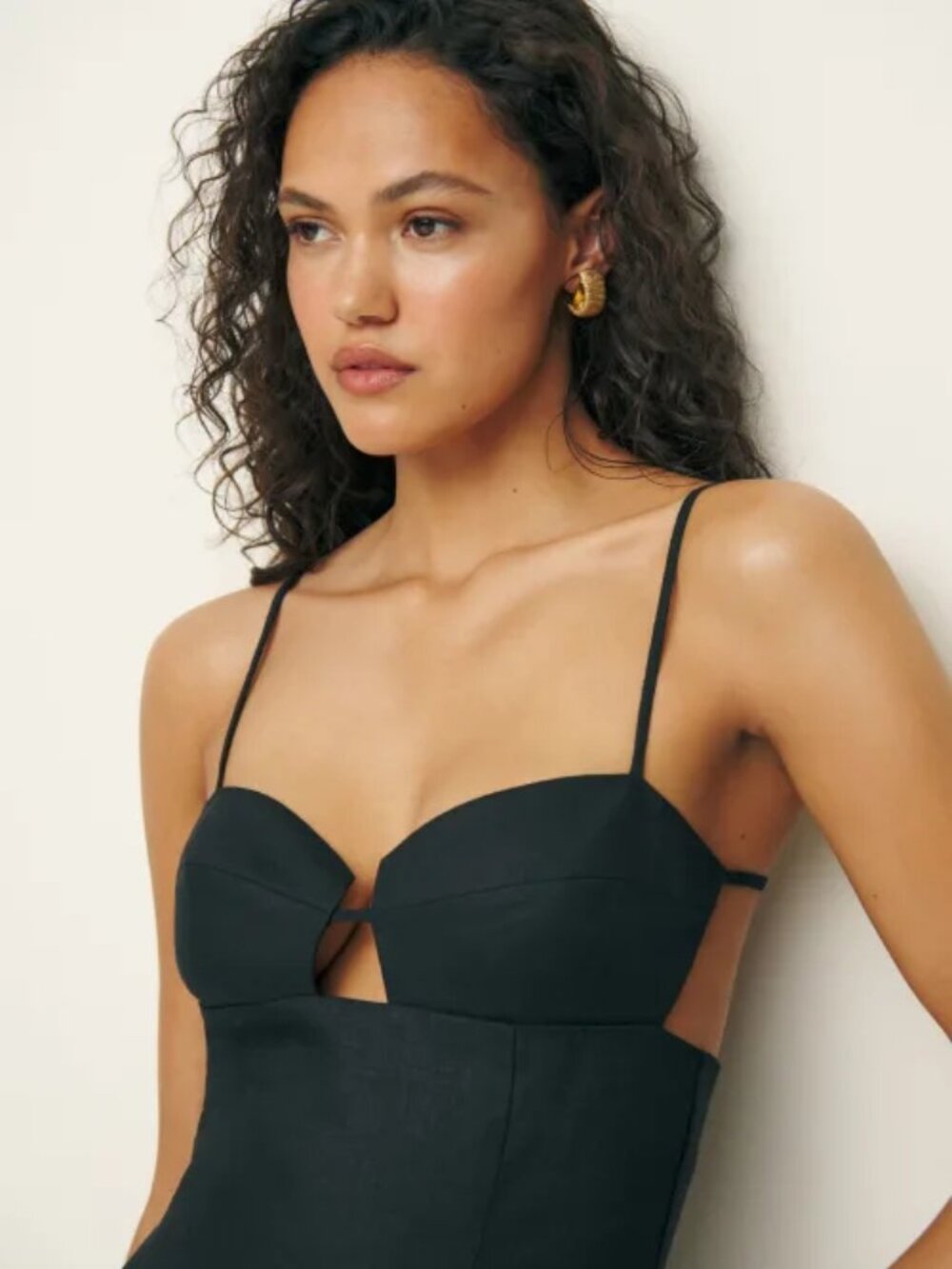NWOT Reformation Malibu Linen Dress in Black Sleeveless Maxi Open Back Size 4 - Picture 3 of 8